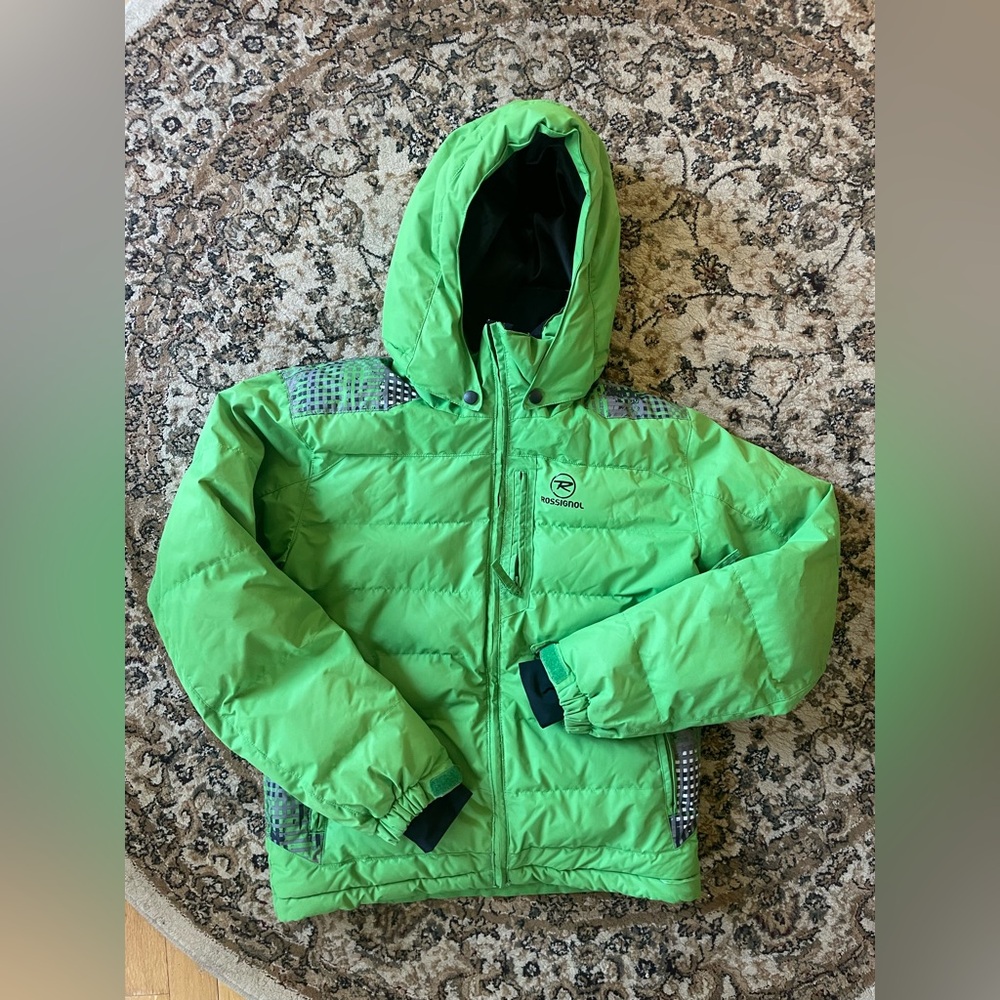 Rossignol Kids Bright Green Hooded Puffer Jacket